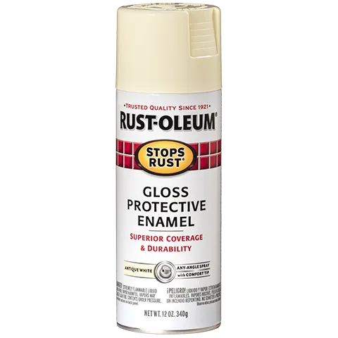 12 OZ Stops Rust Protective Enamel Spray Paint - Gloss Antique White