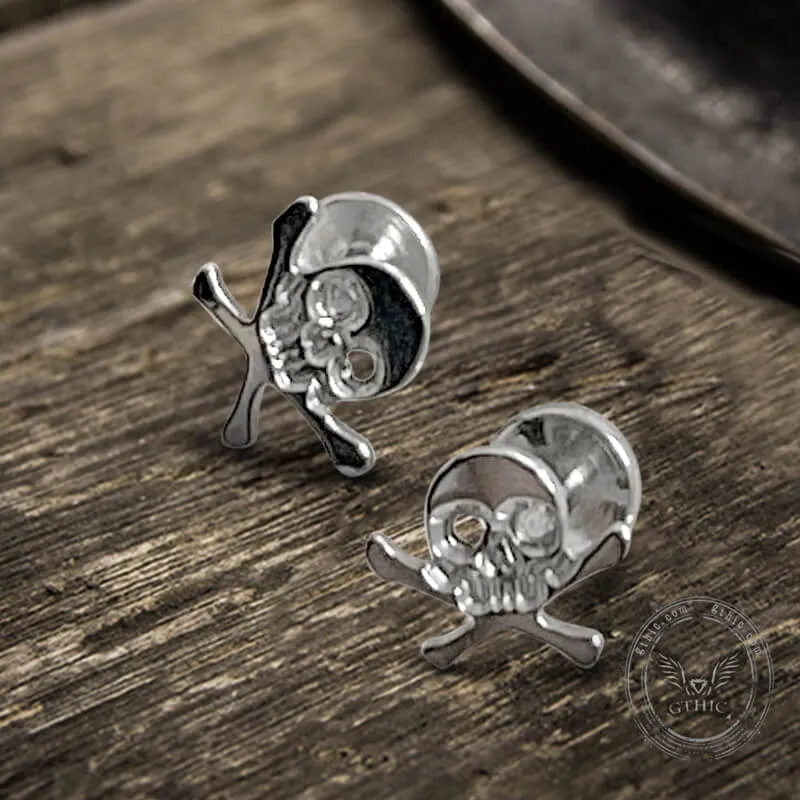 16G Crossbones Skull Titanium Piercing Lip Ring