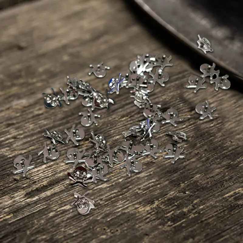 16G Crossbones Skull Titanium Piercing Lip Ring