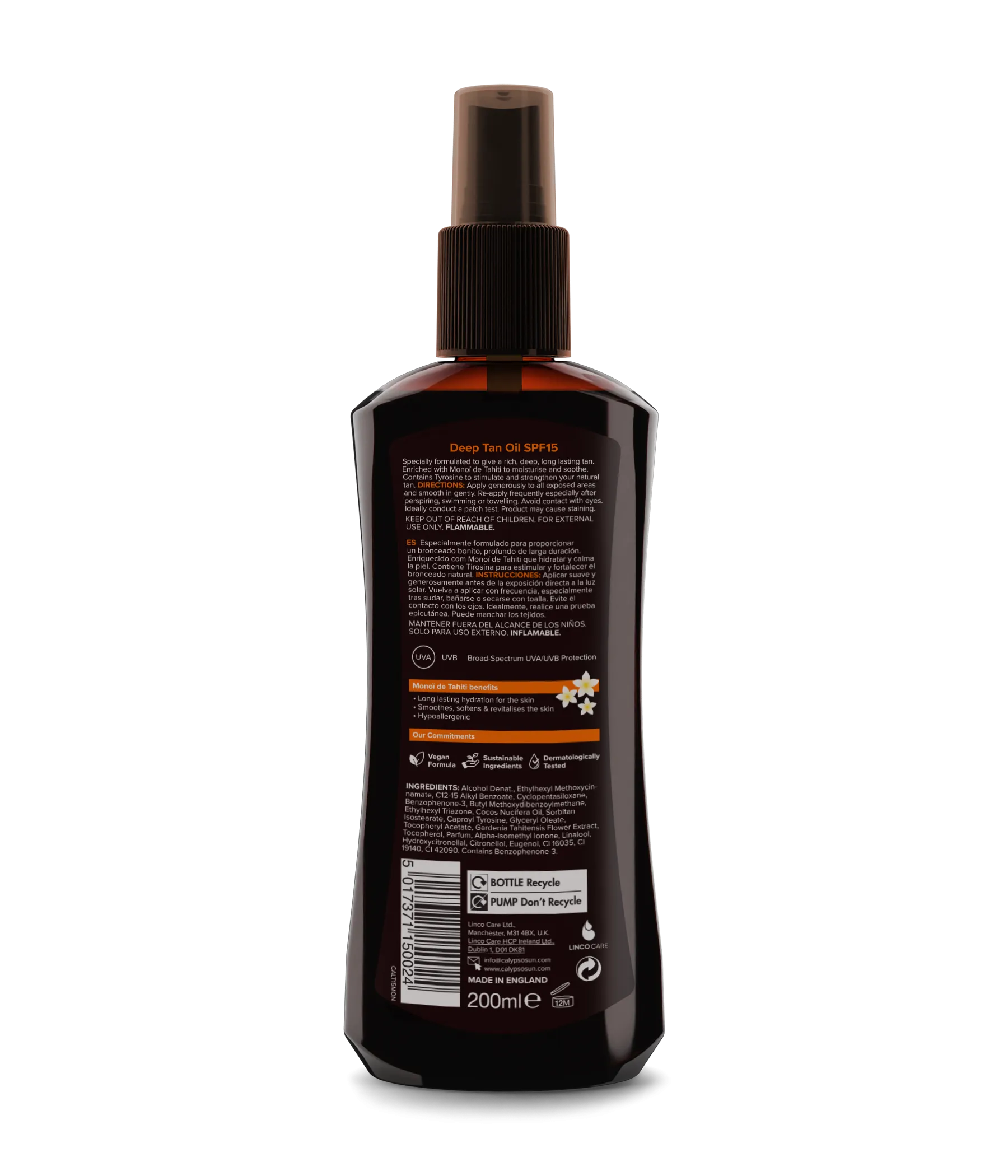 Calypso Monoi Tahiti Bronzing Oil Spray SP15 200ml
