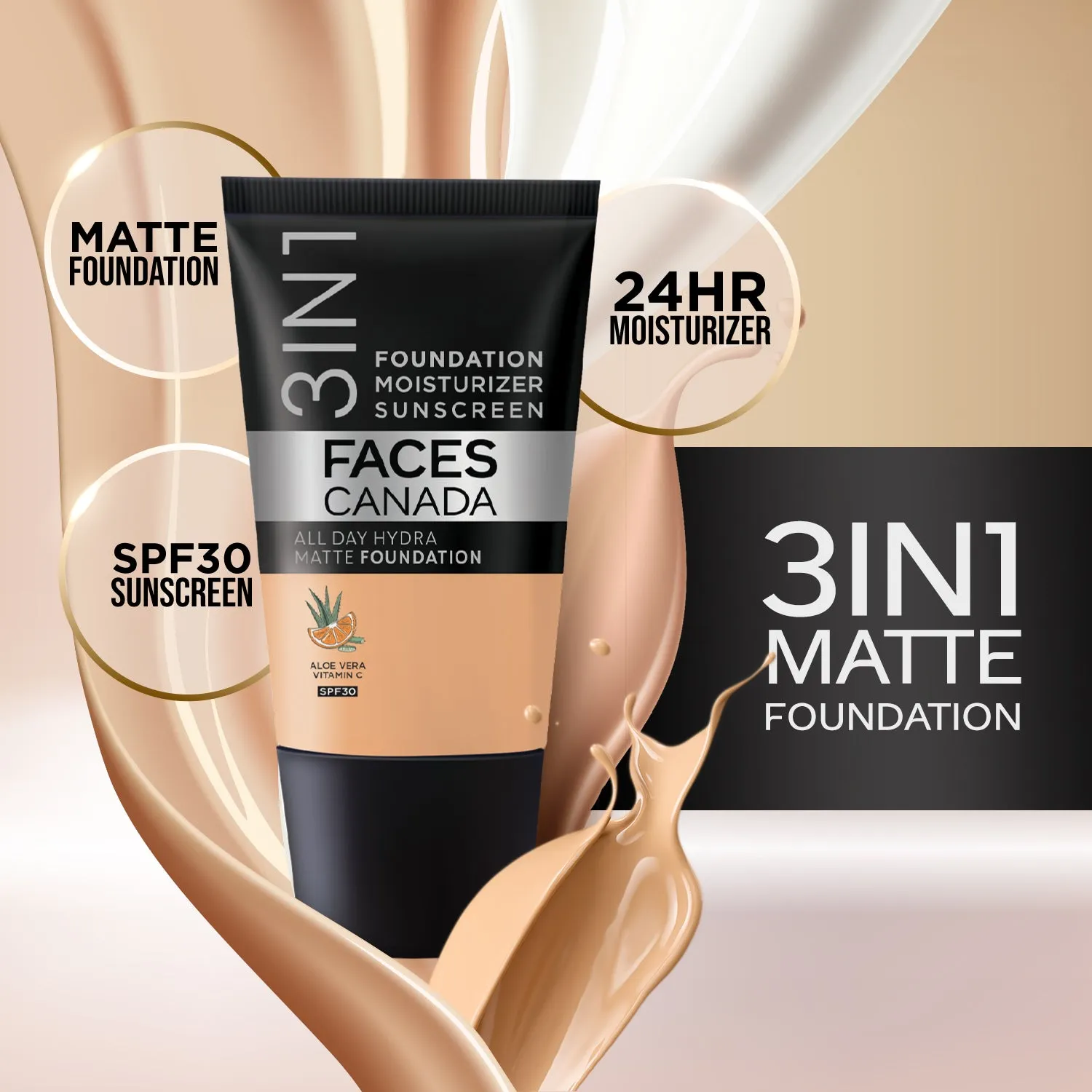 FC All Day Hydra Matte Foundation Medium Natural 022 18ml