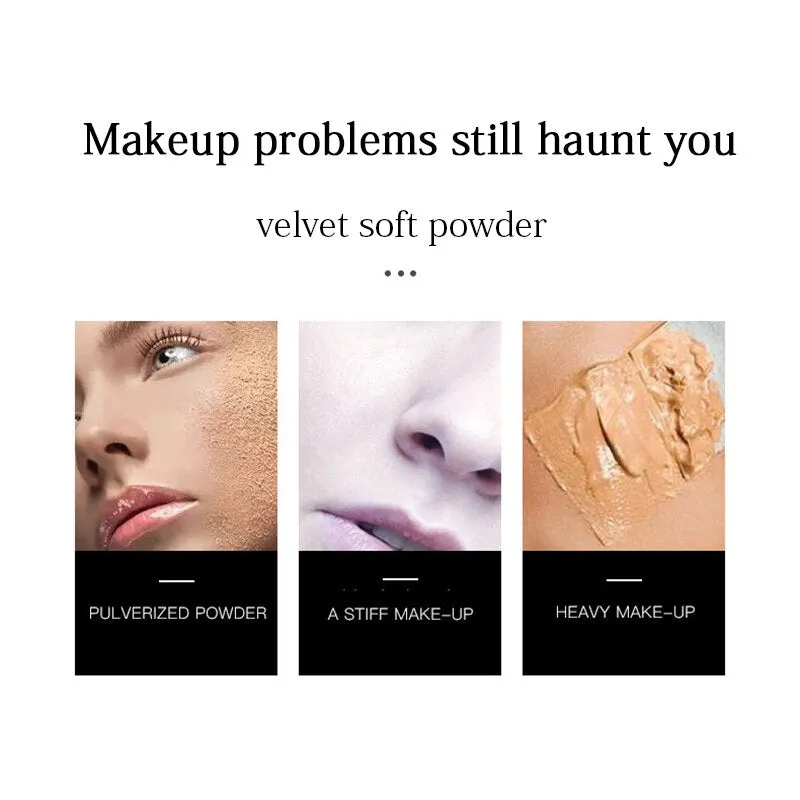 Full Coverage Long Lasting Makeup Face Powder Foundation Smoothing