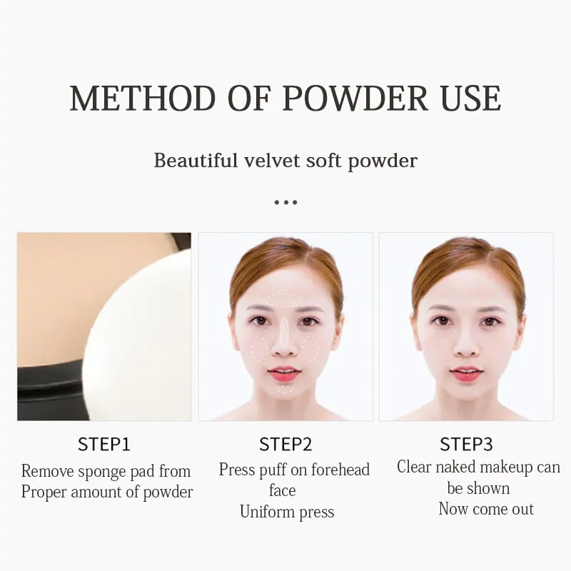 Full Coverage Long Lasting Makeup Face Powder Foundation Smoothing