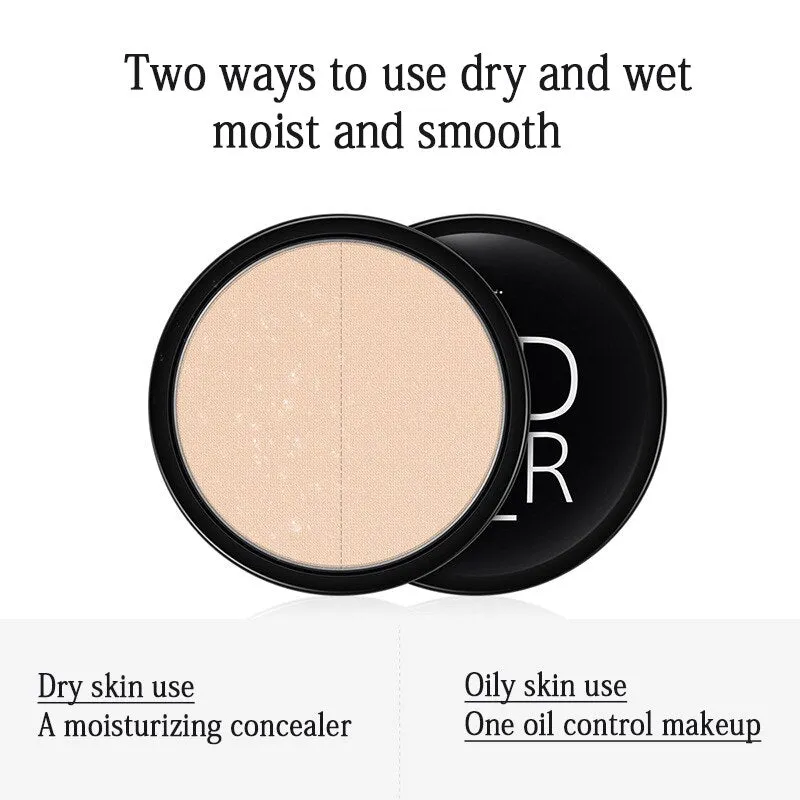 Full Coverage Long Lasting Makeup Face Powder Foundation Smoothing