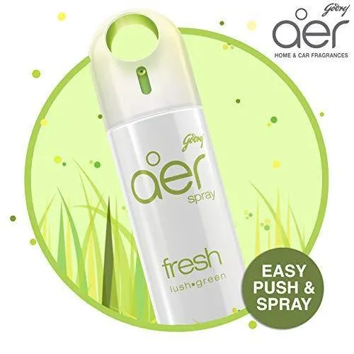 Godrej aer Spray, Home and Office Air Freshener - Fresh Lush Green (240 ml)