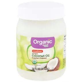 Great Value Organic Unrefined Virgin Coconut Oil, 14 fl oz