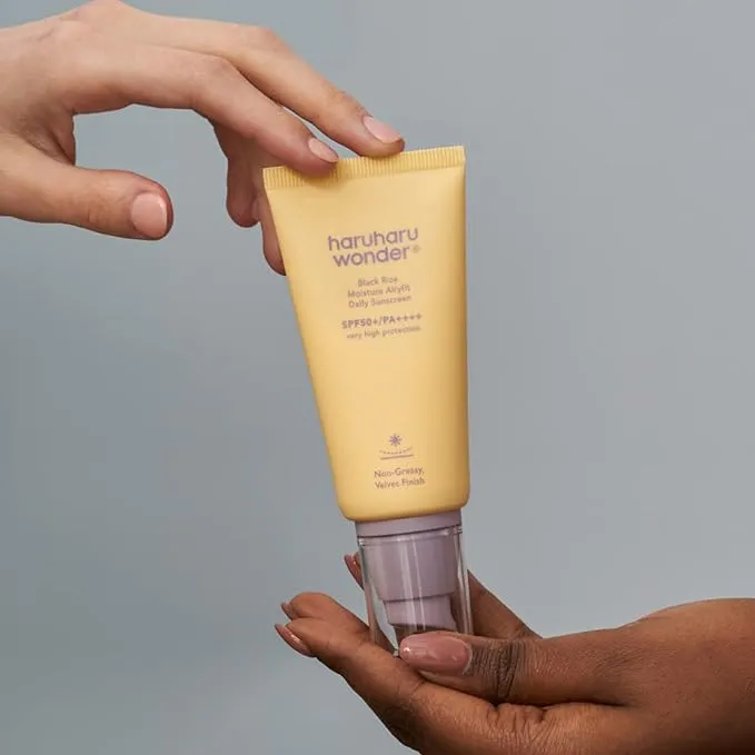 Haruharu Wonder Black Rice Moisture Airyfit Daily Sunscreen 50ml, Reef Safe Formula, Non-Greasy Velvet Finish