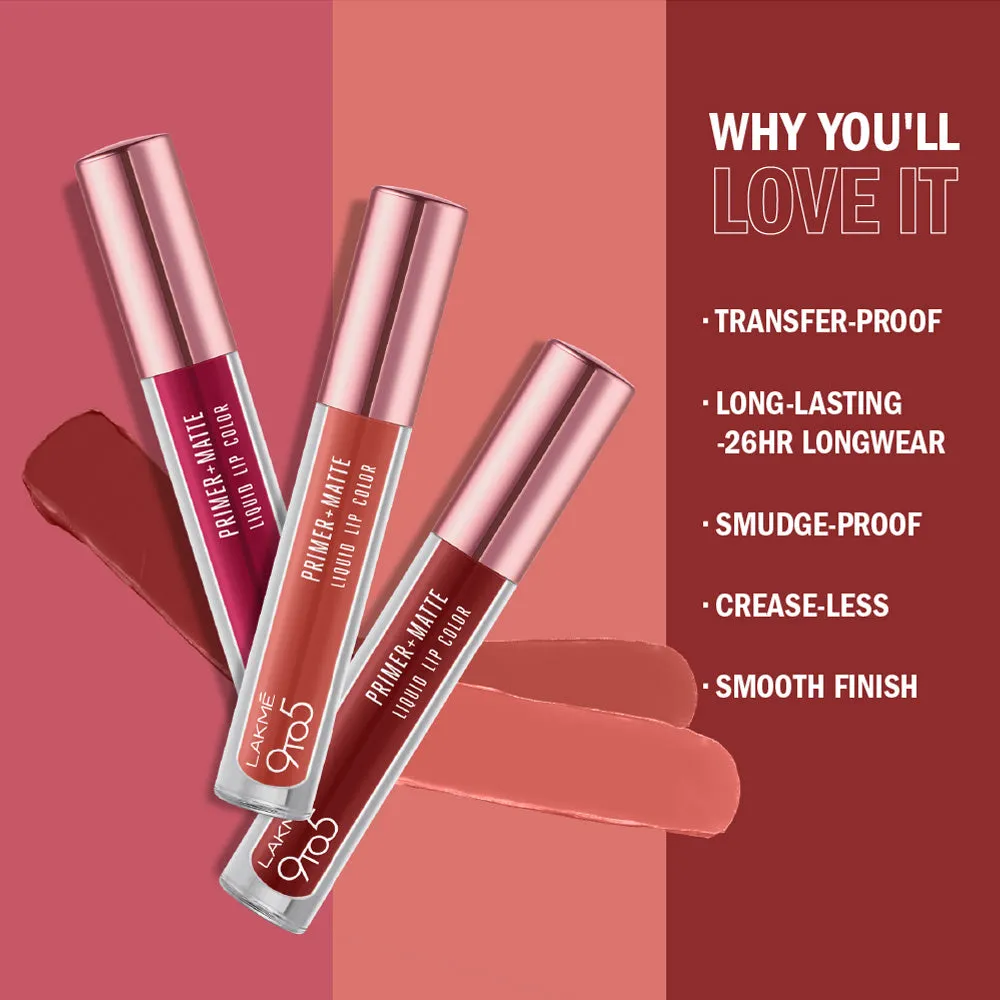 Lakmē 9to5 Primer   Matte Liquid Lip Color