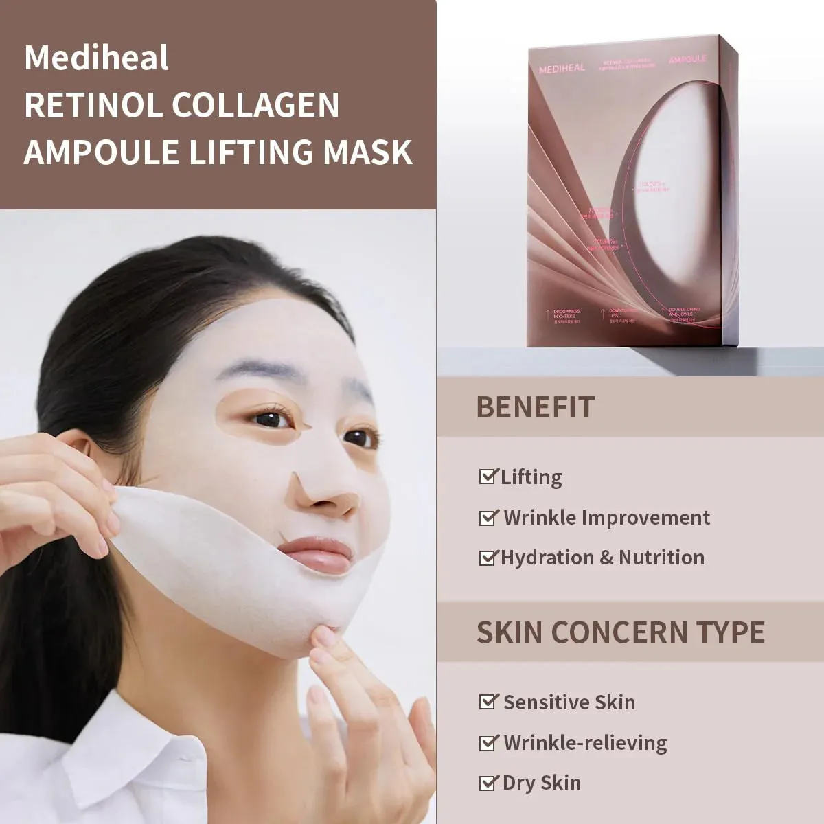 [MEDIHEAL] Retinol Collagen Ampoule Lifting Mask (1sheet)