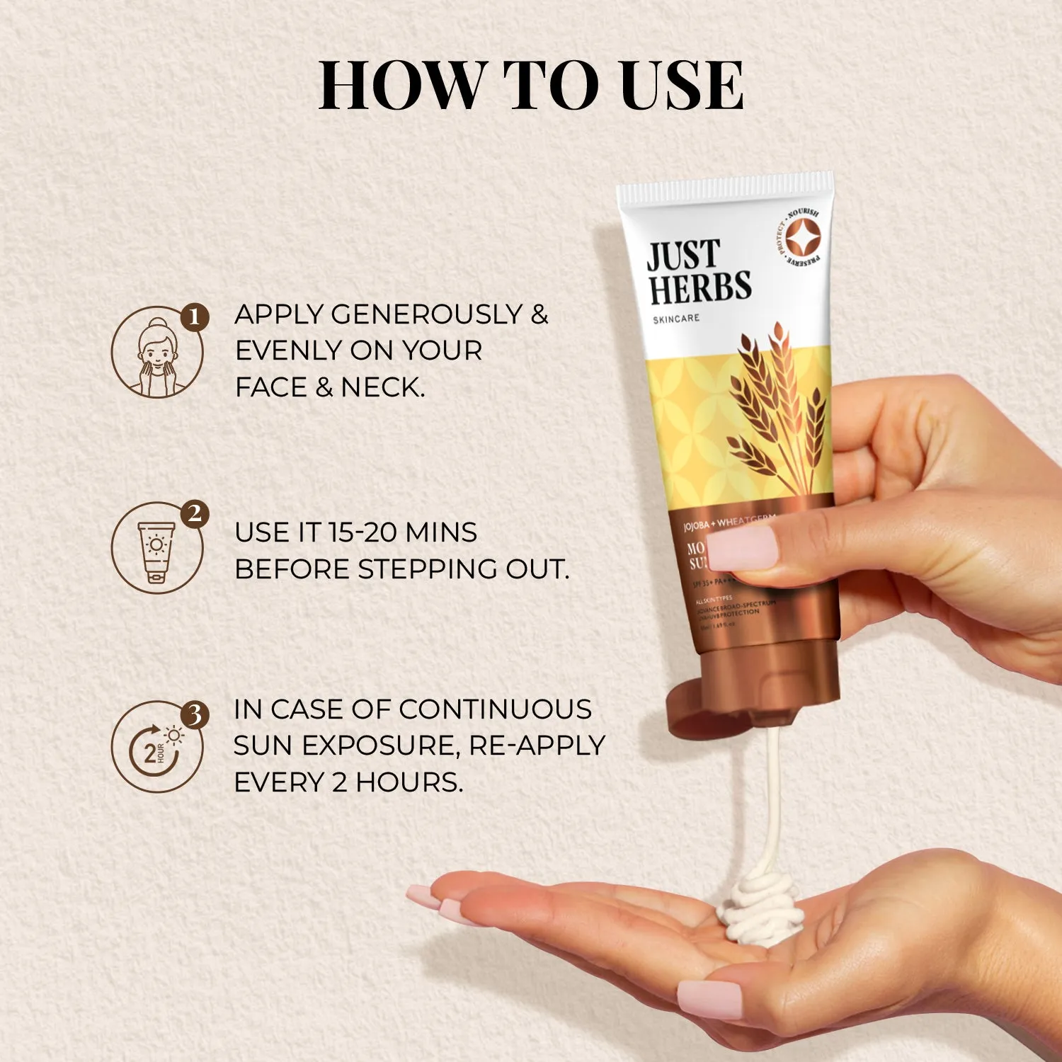 Moisturising Sunscreen Gel with SPF 35  PA     with Jojoba and Wheatgerm