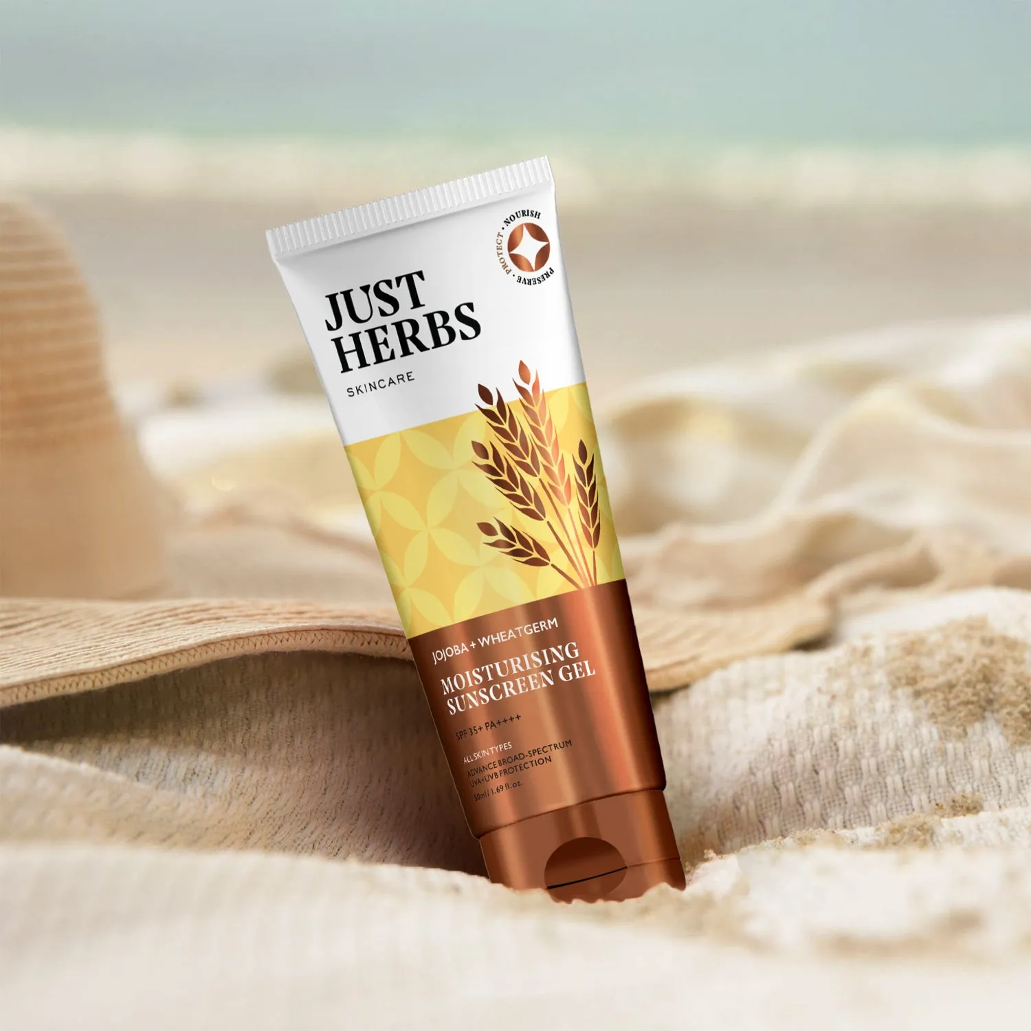 Moisturising Sunscreen Gel with SPF 35  PA     with Jojoba and Wheatgerm