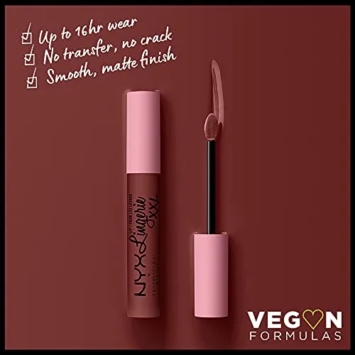 NYX PROFESSIONAL MAKEUP Lip Lingerie XXL Matte Liquid Lipstick - Deep Mesh (Deep Chocolate Brown)