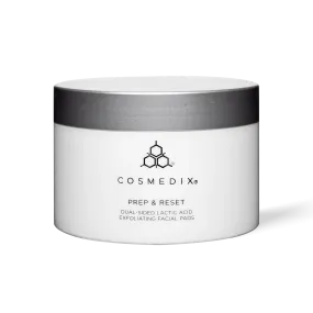 Prep & Reset - Dual-sided Lactic Acid Exfoliating x25 Facial Pads - CosMedix