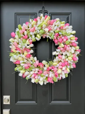 Serene Spring Tulip Wreath