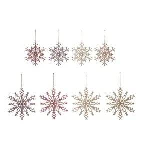 Sugar Plum Wood Snowflake with Glitter