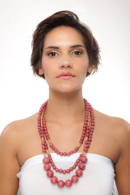 Triple Desert Blush Necklace