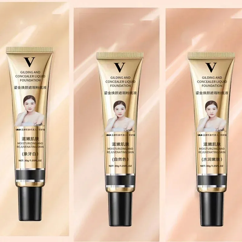 Yeknu 3 Colors Liquid Foundation Cream Cover Acne Waterproof Lasting Oil-control Base Cream Makeup Moisturize Matte Concealer Cosmetic