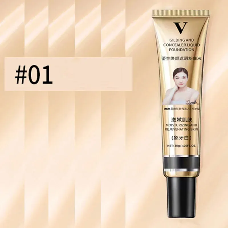 Yeknu 3 Colors Liquid Foundation Cream Cover Acne Waterproof Lasting Oil-control Base Cream Makeup Moisturize Matte Concealer Cosmetic