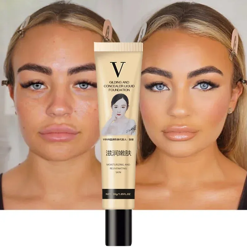 Yeknu 3 Colors Liquid Foundation Cream Cover Acne Waterproof Lasting Oil-control Base Cream Makeup Moisturize Matte Concealer Cosmetic